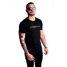 Men's T-Shirt Premium 100% Cotton T-Shirt - 黑色 - 查看 2