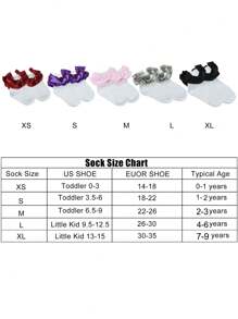 1 双儿童/幼儿女孩 3D 花卉荷叶边袜子 - 白色 - 查看 4