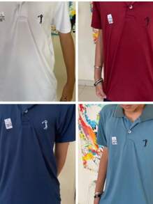 Kit 5 Adult Suede Polo Collar Shirts - Nhiều màu - Xem 4
