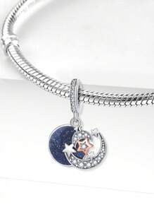 1 mặt dây chuyền hình dải ngân hà bằng bạc sterling 925, thích hợp để tự làm vòng tay và trang sức nữ. - thiên hà năm sao - Xem 5