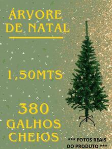 Green Canadian Pine Christmas Tree 1.50MTS With 360 Branches And Compact Iron Base Easy To Assemble - xanh quân đội - Xem 2