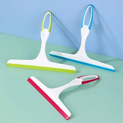 Soft Rubber Glass Squeegee, Ergonomic Handle Design For Comfortable Grip, Suitable For Home & Commercial Cleaning: Washing Windows, Bathroom Glass, Tiles, Mirrors; Hotel, Restaurant, Public Restroom Glass/Tile Cleaning, Removes Water Stains And Dirt For A Streak-Free Clean