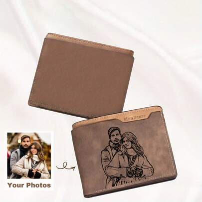 Personalized Wallet Engraved Men Wallet Leather Wallet Custom Wallet Boyfriend Gift Father Day Gift For Him Men Gift Anniversary Gift, Halloween, Christmas Gifts, Men's Personalized Gift, Customized Christmas, Personalized Gift For Men