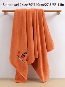 1 chiếc khăn mặt/khăn tắm thêu hình cú bằng vải nỉ san hô, vải siêu thấm hút mềm mại, nhanh khô, làm quà tặng/trang trí nhà cho cặp đôi - Nhiều màu - Xem 9