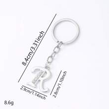 1 pièce Porte-clés pendentif en métal avec 26 lettres strass, style coréen minimaliste. Porte-clés de voiture, accessoire de sac à la mode, petit cadeau, cadeau pour elle, cadeau pour femme