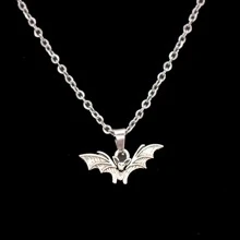 Silver Bat Necklace Silver Stainless Steel Women's Luxury Mini Thin Chain - 45公分 - 查看 5