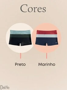 Original Striped Beachwear Boxer Briefs With Lined Drawstring SPF 50 - Màu xanh hải quân - Xem 3