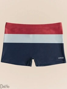 Original Striped Beachwear Boxer Briefs With Lined Drawstring SPF 50 - Màu xanh hải quân - Xem 5