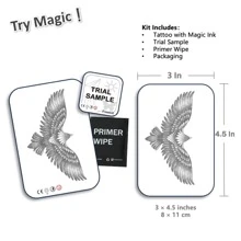 1 套革命性技术纹身、半永久纹身、天使、临时纹身、假纹身、防水、真实纹身外观、植物基、纹身、鹰、X029 - 黑色 - 查看 3