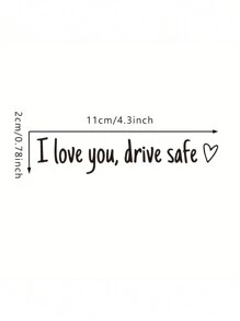 1 pezzo Adesivo per auto impermeabile universale "Ti amo, guida con prudenza" per lo specchietto retrovisore, decorazione auto