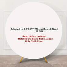 1pc Solid Color Round Background Cover Set With 2 Clips, Stretchy Round Background Backdrop Cloth Cover For Birthday Party, Wedding, Events Decor, 5/6/6.6/7.2FT (Excluding Metal Frame),Christmas