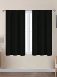 Estelar Textiler 2pcs Blackout Curtains, Suitable For Living Room And Bedroom, With Rod Pocket, Blackout Curtains - Black - View 21