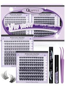 Lash Extension Kit Fluffy Volume Eyelash Extension Kit 360 PCS Lash Clusters DIY Lash Extension Kit With Applicator Tool For Self Application At Home(Kit,8-16MIX) - Black - View 10