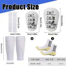 4 Pairs Soccer Grip Socks, Shin Guards, Pre-Cut Sock Sleeves, And Guard Straps Bundle Pack - Essential Equipment For Soccer Players - For Men, Women