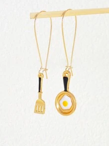 Pan Spatula Asymmetric Earrings
