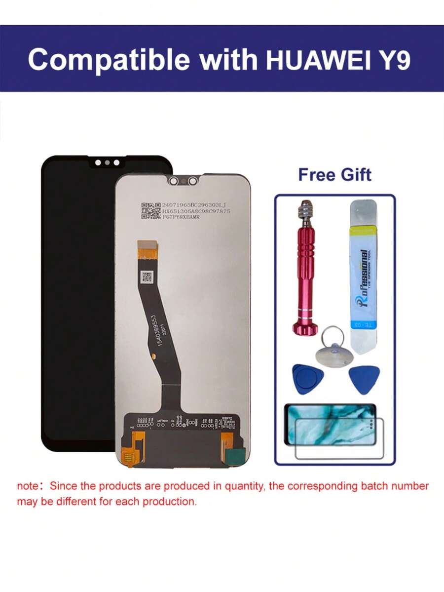 适用于 Y9 2019/Y8s Jkm-Lx3 显示屏更换，适用于 Y9 2019/Y8s Jkm-1x3 显示屏（带钢化玻璃和维修工具），兼容 LCD 显示屏更换维修工具，适用于 Y9 2019/Y8s Jkm-L3 显示屏更换+1 套维修工具） - 套裝組合 - 查看 1