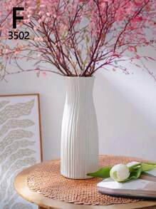 1 pieza Flores artificiales en un florero de plástico para boda, habitación, hogar, hotel, fiesta, evento, Día de San Valentín, Año Nuevo, regalo de cumpleaños o graduación para chicas