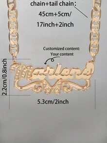 1 件定制欧美嘻哈风格双层铭牌项链，蝴蝶花边和首字母镂空吊坠，吉祥字符链，适合各种场合，礼品包装：红色圣诞礼盒 - 金紅色聖誕禮盒 - 查看 7