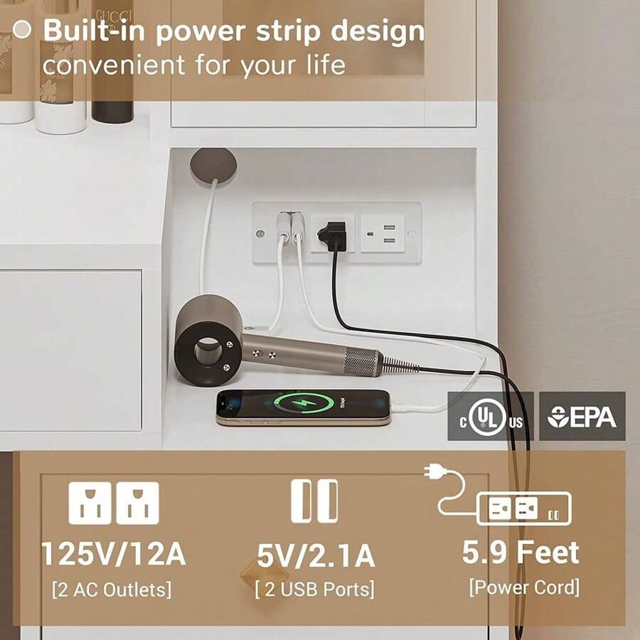 Makeup Vanity With Lights And Charging Station Vanity Table Large