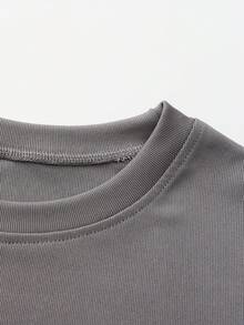 Slim Fit Long Sleeve Top Women's Comfortable Stretchy Base Layer Shirt For Crew - Grey - View 5