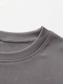 Top de manga larga ajustado para mujer, camisa de base cómoda y elástica para tripulación