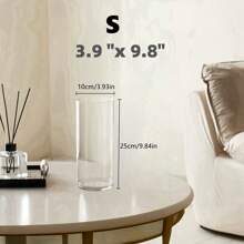 1 件透明亚克力圆柱花瓶，用于盛放鲜花、水珠或水培植物，适合家庭或婚礼装饰，不易破碎，家居装饰，花瓶，餐桌装饰 - 無色 - 查看 14