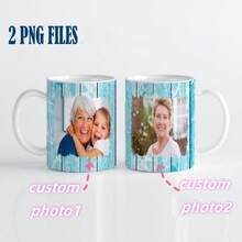 1 pieza, 11 onzas, plantilla de taza personalizada con 2 fotografías, envoltura de taza con fotos con 3 marcos, envoltura de taza con imágenes en png para diseño de sublimación, regalo de última hora, regalos de cumpleaños, regalos festivos, regalos de Acción de Gracias, regalos de Navidad, regalos de Halloween - multicolor - Ver 4