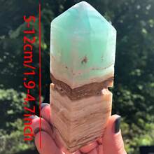 1pc Boho Style Natural Caribbean Calcite Tower - Single Point Rock Crystal With Natural Asymmetric Hole, Healing Crystal Decoration, Beach Theme Gift - 1pc Random - View 12