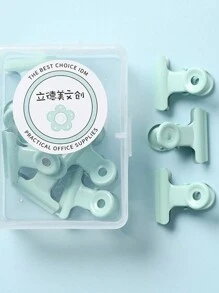 8pcs/Box Stationery Binder Clips, Delicate Ticket Clips, Macaron Color Round Clip, Cute Metal Paper Clips, Colorbox Package Binder Clips, Office Supplies, Organization Tools, Classification Tools - Pink - View 10