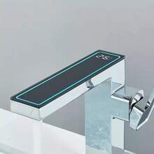 Galvanized Wash Basin Faucet, Wash Basin Faucet With LED Digital Display, Modern Wash Basin Faucet For The Bathroom - Silver - View 5
