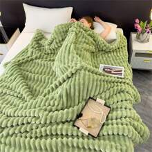 1pc Faux Rabbit Fur Striped Fleece Blanket, Tie-Dye Fuzzy Super Soft Plush Cozy Throw Blanket, Warm Reversible Thick Bed Blanket For Sofa Living Room Bedroom Year-Round Use