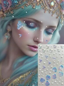 1 stuk kleurrijke driedimensionale bodysticker met
glinsterende edelstenen voor bruiloftsfeest, bruiden, bruidsmeisjes,
haaraccessoires, muziekfestivals, doe-het-zelf ogen, gezichten,
sieradenstickers, geschikt voor dansvoorstellingen, feesten en toneelrollenspel,
prinsessenmake-up, nep-tatoeages
