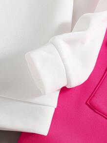 Conjunto de sudadera cuello redondo y pantalón de chándal con estampado de dibujos animados para niñas