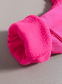 Conjunto de sudadera cuello redondo y pantalón de chándal con estampado de dibujos animados para niñas