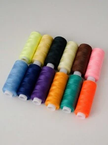 12 cuộn chỉ khâu Polyester màu - 250 yard/223,6 mét mỗi cuộn - Thích hợp cho máy khâu và các dự án tự làm - Nhiều màu - Xem 16