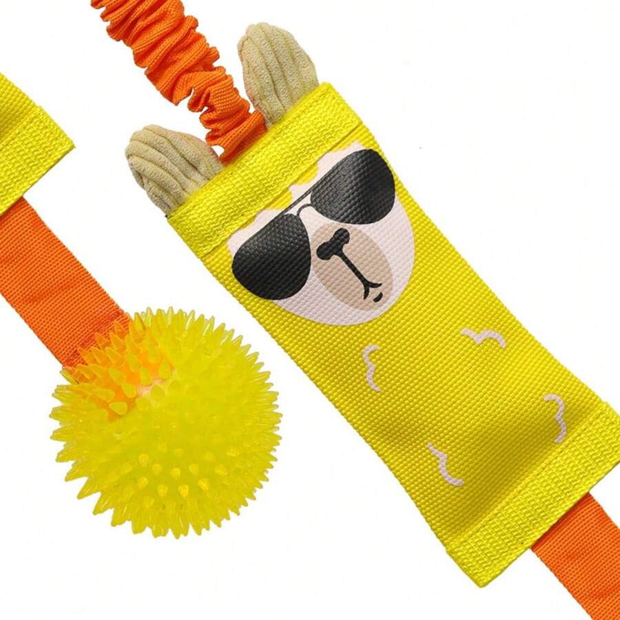 1pc Pet Chewing Sound Toy, Oxford Cloth & TPR Combo, Bite Sound, Pull