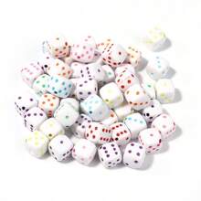 50pcs/Pack Acrylic Square Dice Beads, 8mm Cute Necklace Bracelet Phone Charm DIY Craft Accessories