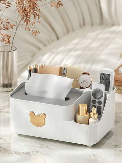 1pc Multifunctional Tissue Box, Minimalist Design For Living Room, Dining Room, Coffee Table, Holds Remote Control