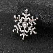 1 件奢华水钻圣诞雪花胸针，时尚金属围巾夹适合女性日常佩戴 - XH/胸針 - 查看 7