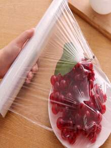 1 卷保鲜膜，一次性食品保鲜膜，冰箱食品防臭保鲜膜，食品保鲜膜，防尘剩菜盖，塑料薄膜，适用于圣诞节、情人节派对、活动、户外、露营