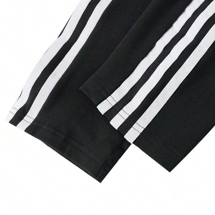 Adidas Originals 三叶草女士休闲运动中长裤，简约时尚健身训练裤 - 黑色 - 查看 6