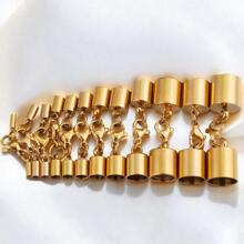 1pc Stainless Steel Leather Connection Clasps Round Hole 1.5-10mm Bracelet Necklace End Cap Connection Hooks DIY Jewelry Making