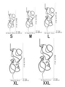 1pc Nghệ thuật treo tường hình bóng mặt sắt đen, Tượng kim loại trang trí trong nhà, Trang trí nhà cửa, Trang trí phòng, Trang trí tường - màu đen - Xem 3