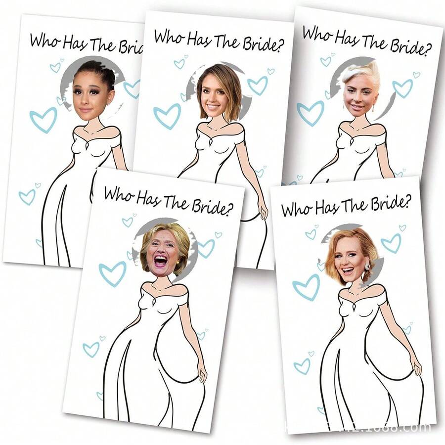 Bridal Shower Game Cards - Scratch Off Card For Wedding Party - "Who's The Bride" - White - View 1