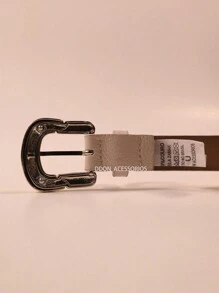 Autumn And Winter Women's Retro Casual Smooth Genuine Leather Belt With Rivets - 米白色 - 查看 4