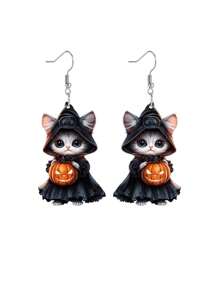 1 Cặp Hoa tai thả hình quả bí ngô Gothic màu đen cho nữ Hoa tai Acrylic thời trang hợp thời trang Hoa tai Halloween Hoa tai dự tiệc ngày lễ cho nữ Hoa tai hàng ngày Phụ kiện trang sức Quà tặng quyến rũ - màu đen - Xem 6