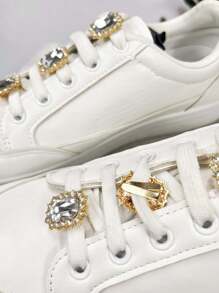 6pcs Set Detachable Rhinestone Decorative Glass & Alloy Buttons, Versatile DIY Accessories For Women Shoes, Bags, Clothes