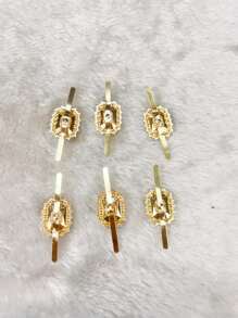 6pcs Set Detachable Rhinestone Decorative Glass & Alloy Buttons, Versatile DIY Accessories For Women Shoes, Bags, Clothes