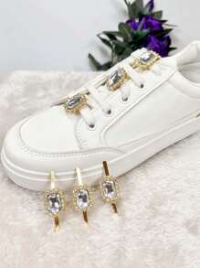 6pcs Set Detachable Rhinestone Decorative Glass & Alloy Buttons, Versatile DIY Accessories For Women Shoes, Bags, Clothes