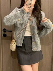 2025 Autumn/Winter New Women's Casual Sweater, Fashion Knitted Cardigan Suitable For Daily, Home & Outdoor Wear